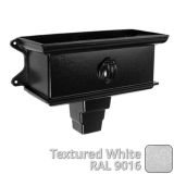 75 x 75mm (3"x3") Cast Aluminium Ornamental Hopper - 410 x 190 x 180mm - Textured 9016 White