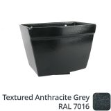 75 x 75mm (3"x3") Cast Aluminium Rectangular Hopper - 250 x 180 x 180mm - Textured 7016 Anthracite Grey