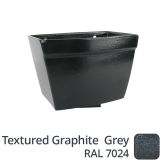 75 x 75mm (3"x3") Cast Aluminium Rectangular Hopper - 250 x 180 x 180mm - Textured 7024 Graphite Grey