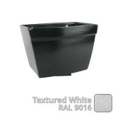 75 x 75mm (3"x3") Cast Aluminium Rectangular Hopper - 250 x 180 x 180mm - Textured 9016 White