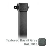 75 x 75mm (3"x3") x 3m Cast Aluminium Downpipe with Eared Socket - Textured 7012 Basalt Grey