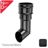 76mm (3") Cast Aluminium Downpipe Non-Eared Shoe - Textured Black - from Rainclear Systems
