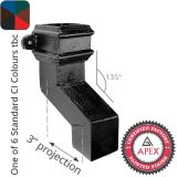Cast Iron 100 x 75mm (4"x3") Square Downpipe 135 Degree Plinth Offset with Ears (76mm Offset) - One of 6 CI Standard RAL Colours TBC