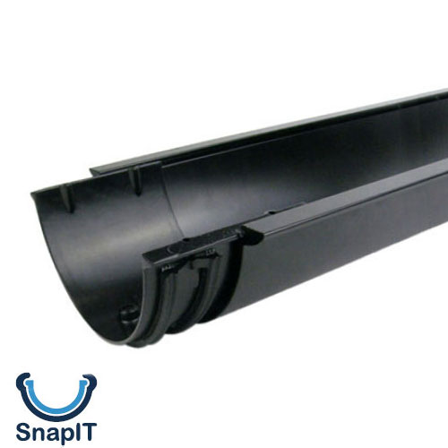 contemporary alumiminium SnapIt gutter length in black