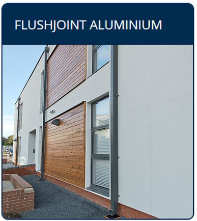 Flushjoint Extruded Aluminium Round Downpipes in situ
