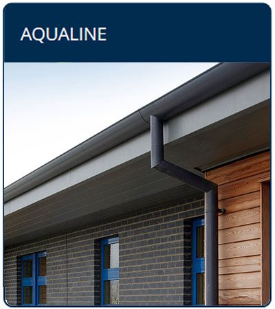 Aqualine Extruded Aluminium Gutter in half-round pofile in situ