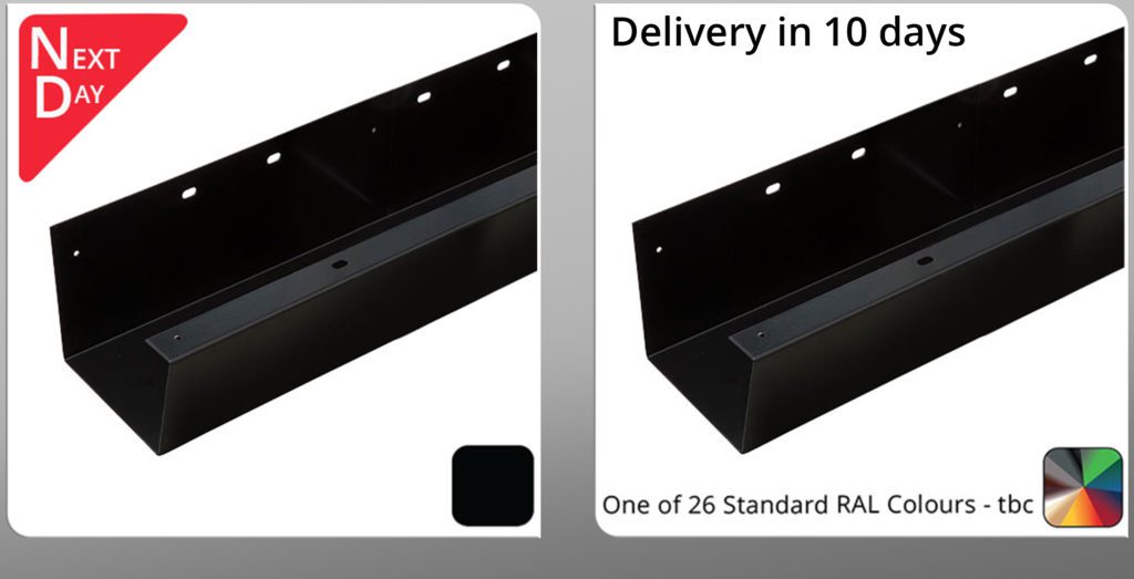 GX SMooth Box gutter in Mat black for next day delviery or in one of 26 RAL colours in 10 days