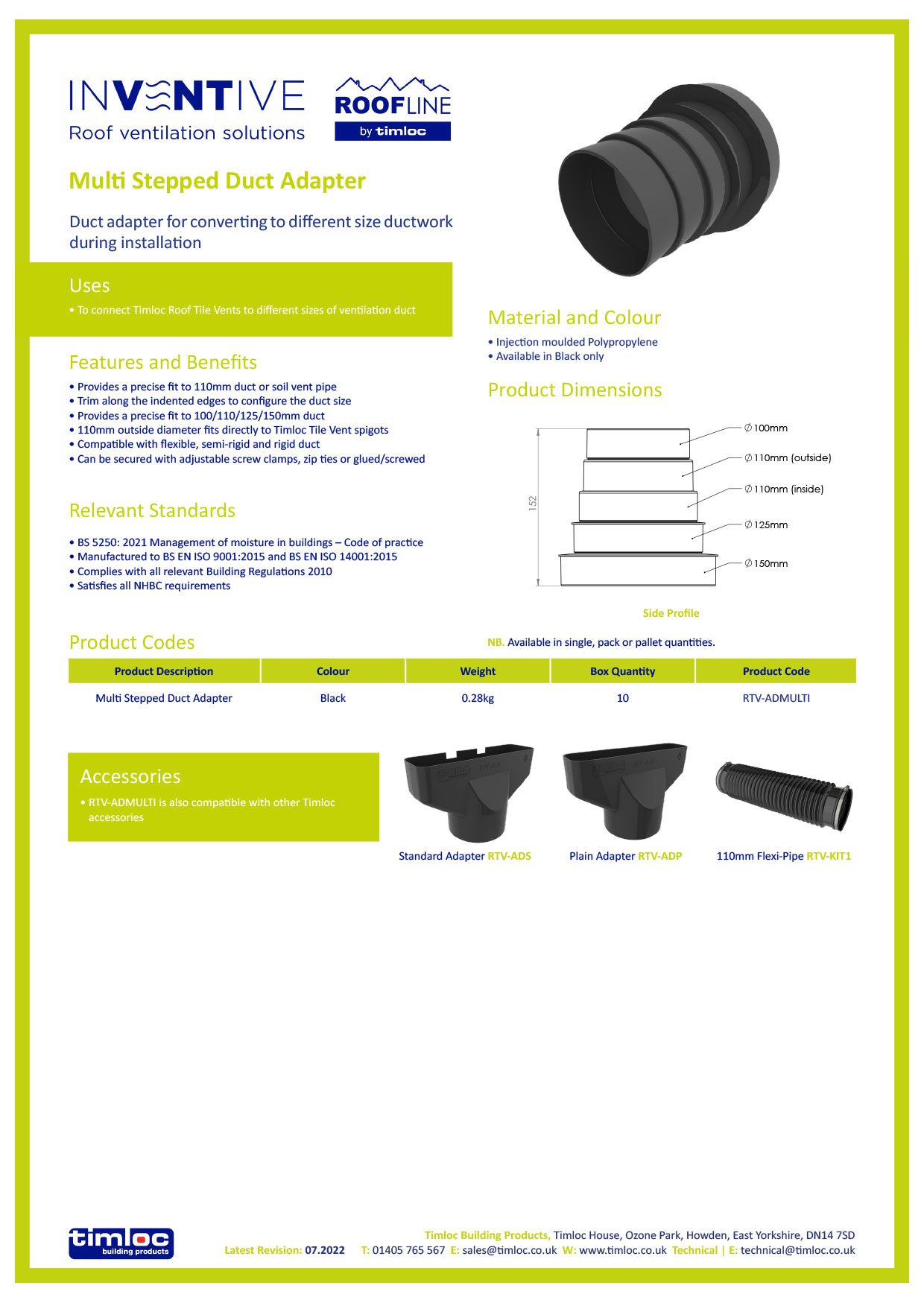 Timloc Building Products Datasheet - Universal Slate Ventilator