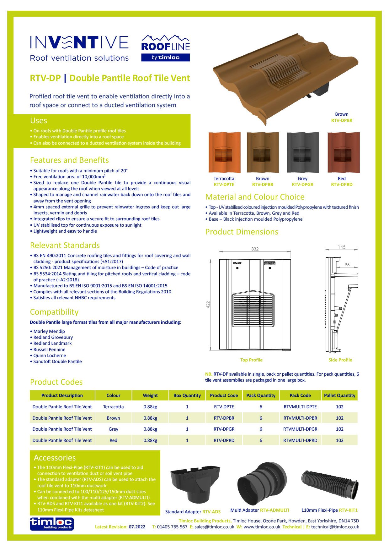 Timloc Building Products Datasheet - Push-In Soffit Vent