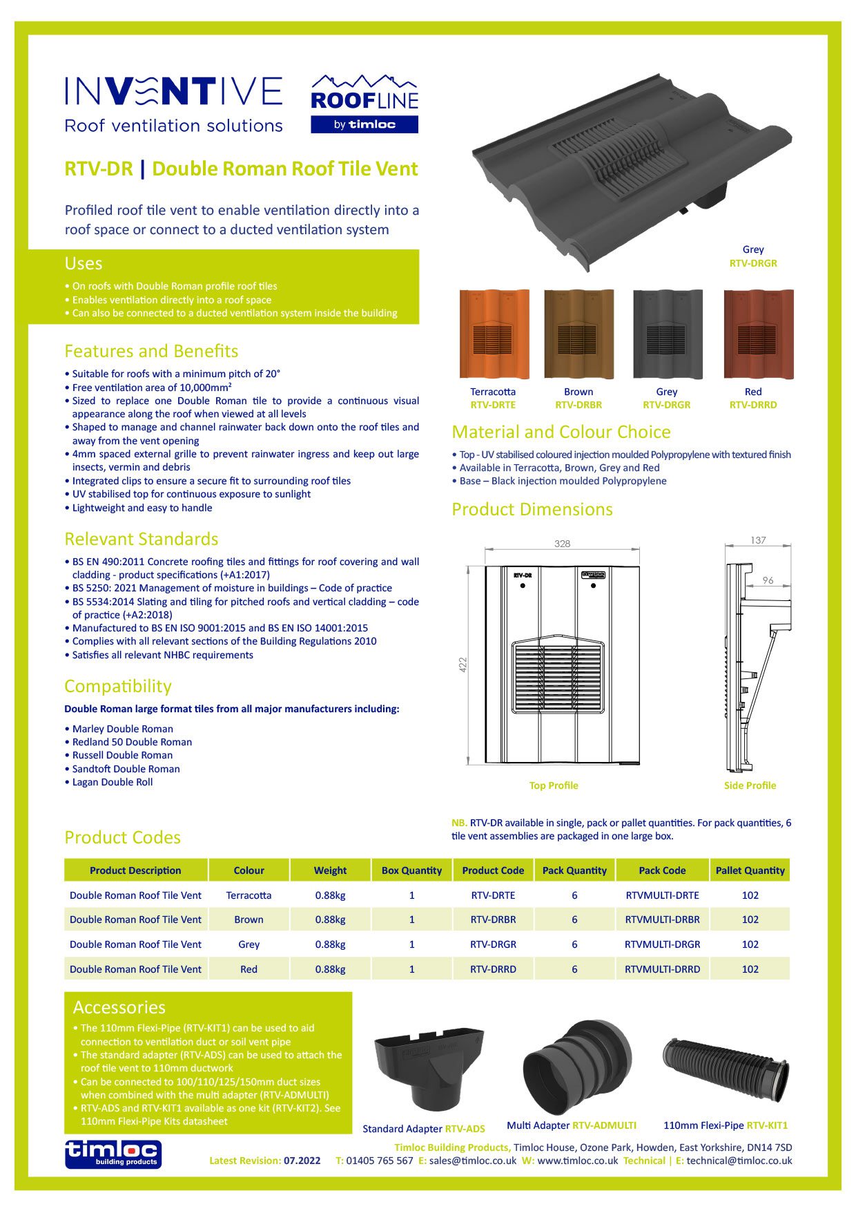 Timloc Building Products Datasheet - Universal Slate Ventilator