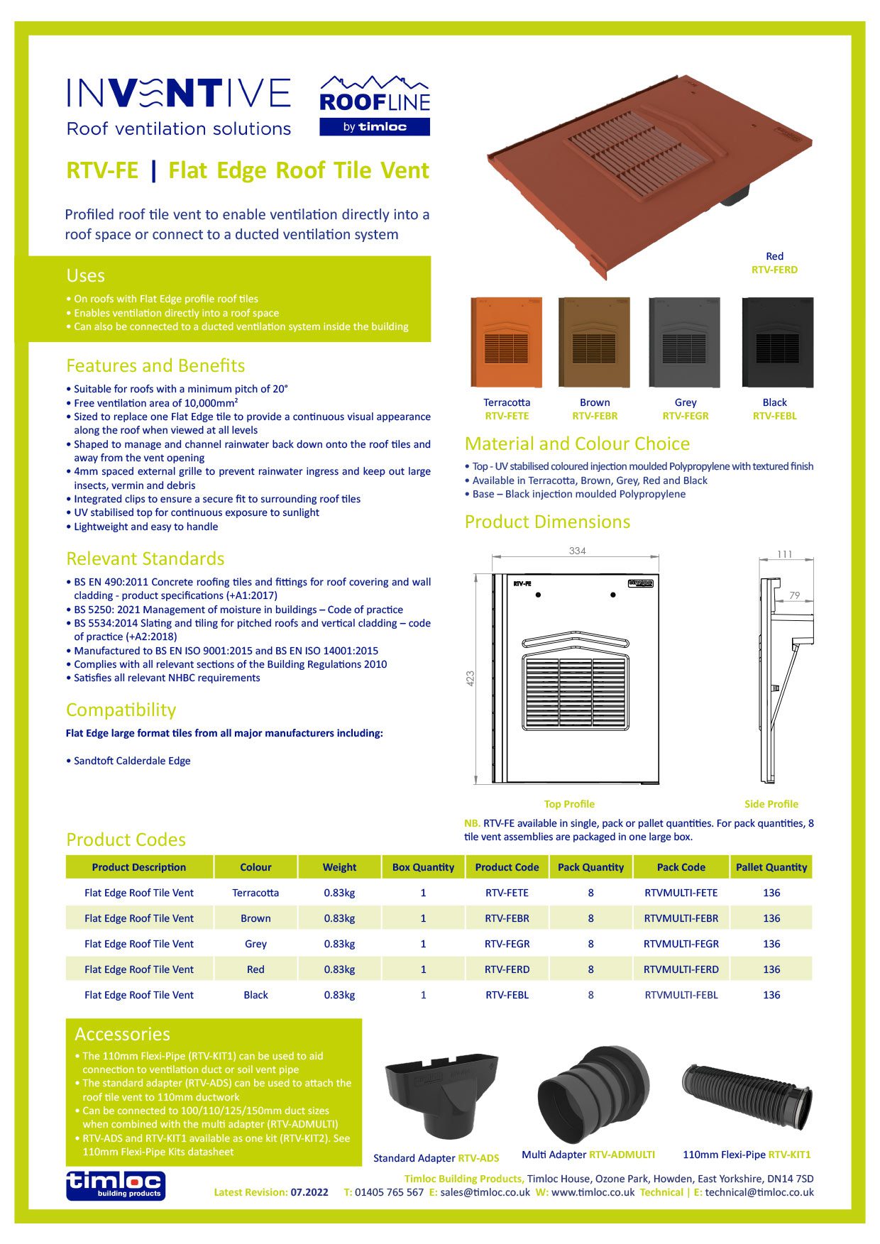 Timloc Building Products Datasheet - Universal Slate Ventilator