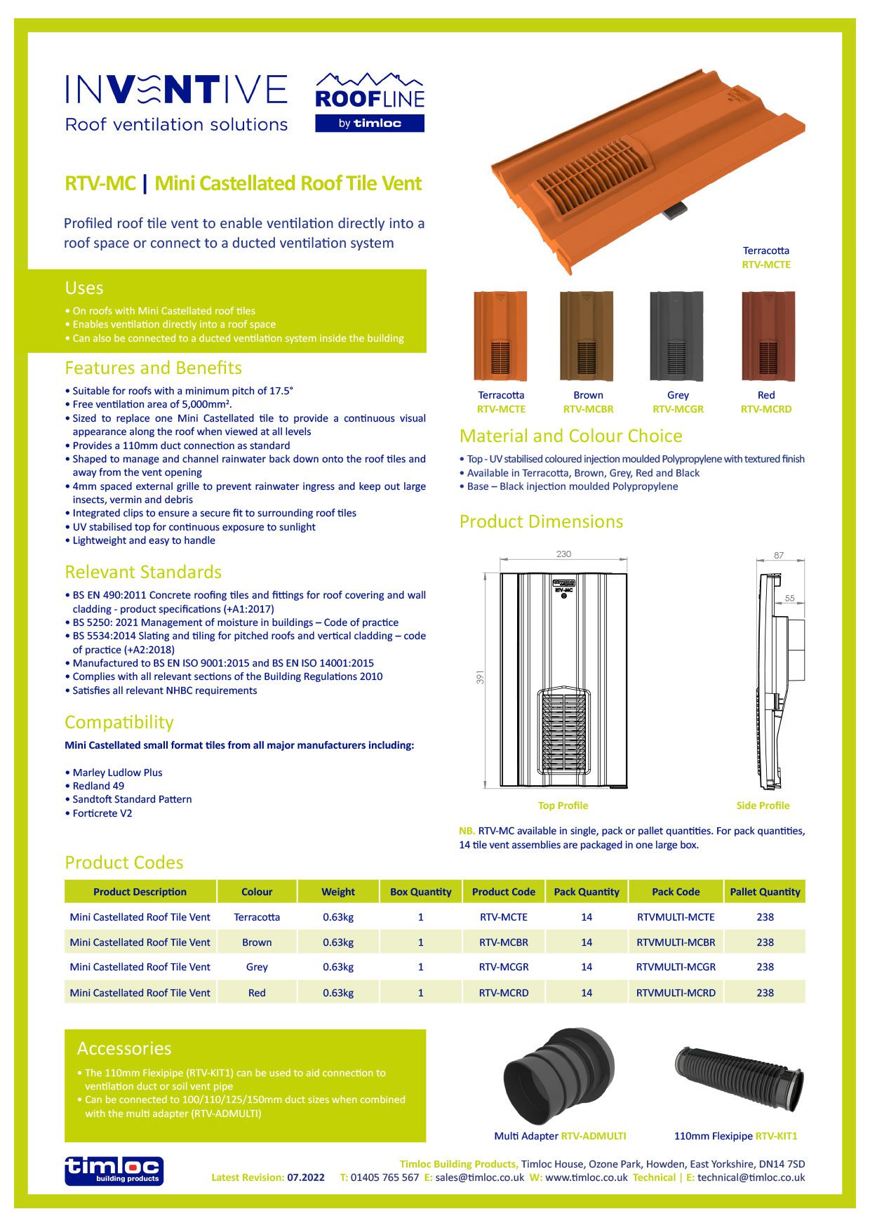 Timloc Building Products Datasheet - Push-In Soffit Vent