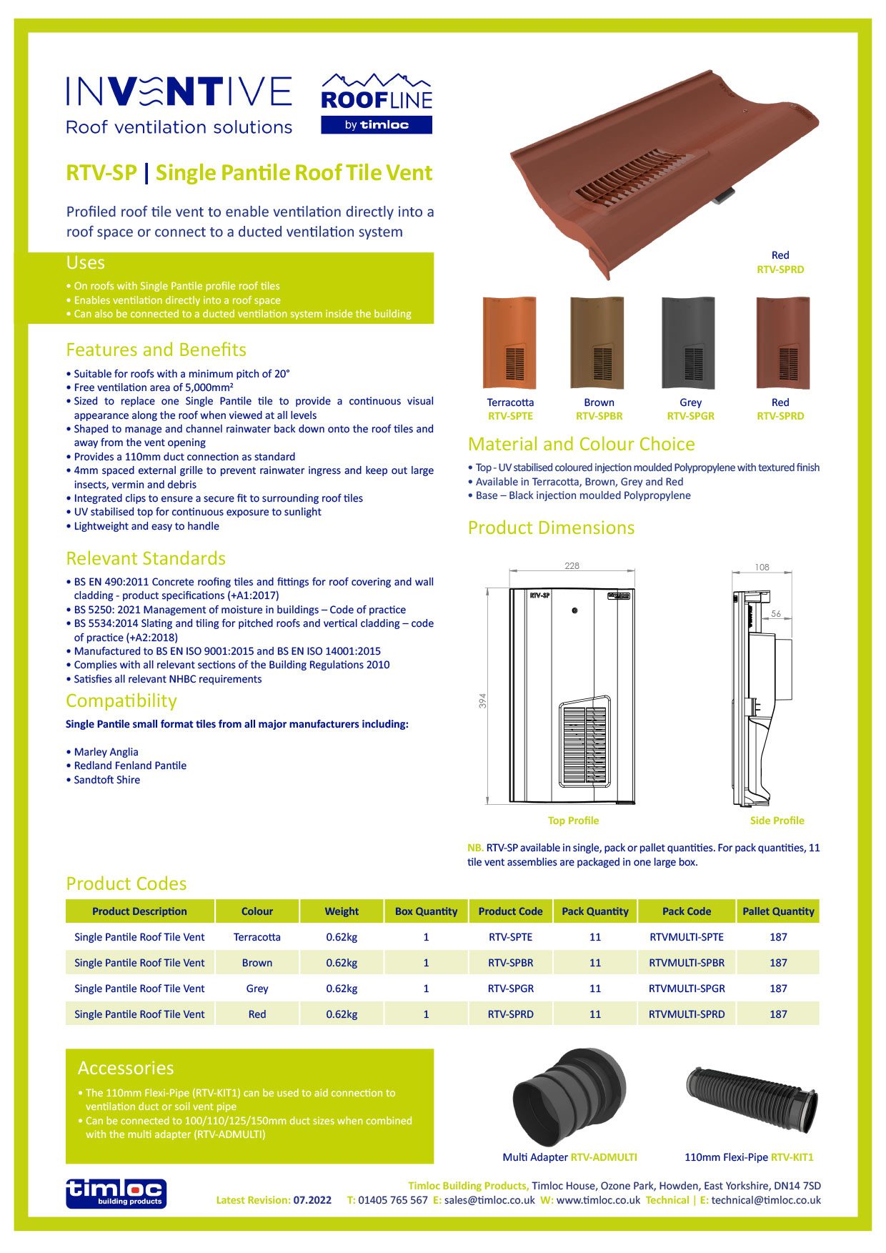 Timloc Building Products Datasheet - Universal Slate Ventilator