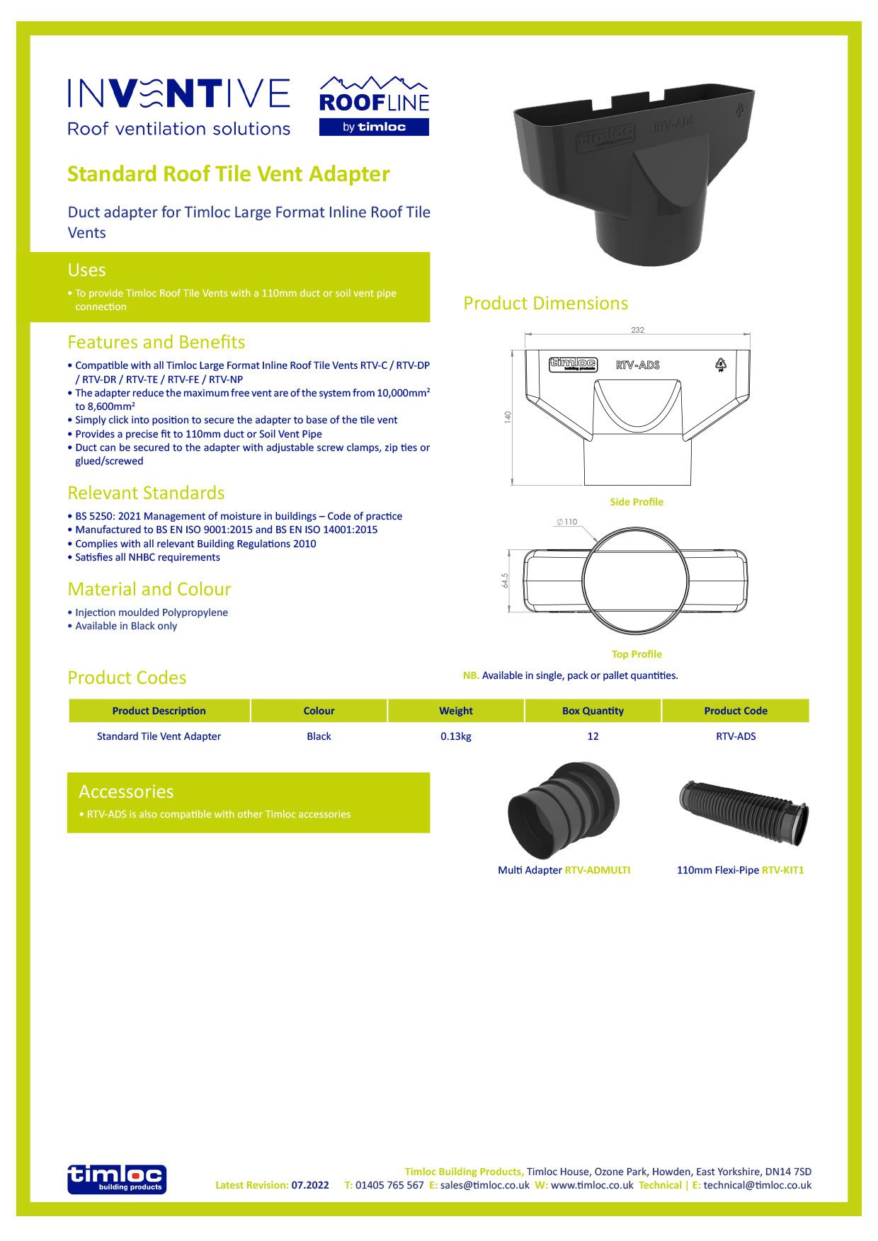 Timloc Building Products Datasheet - Push-In Soffit Vent