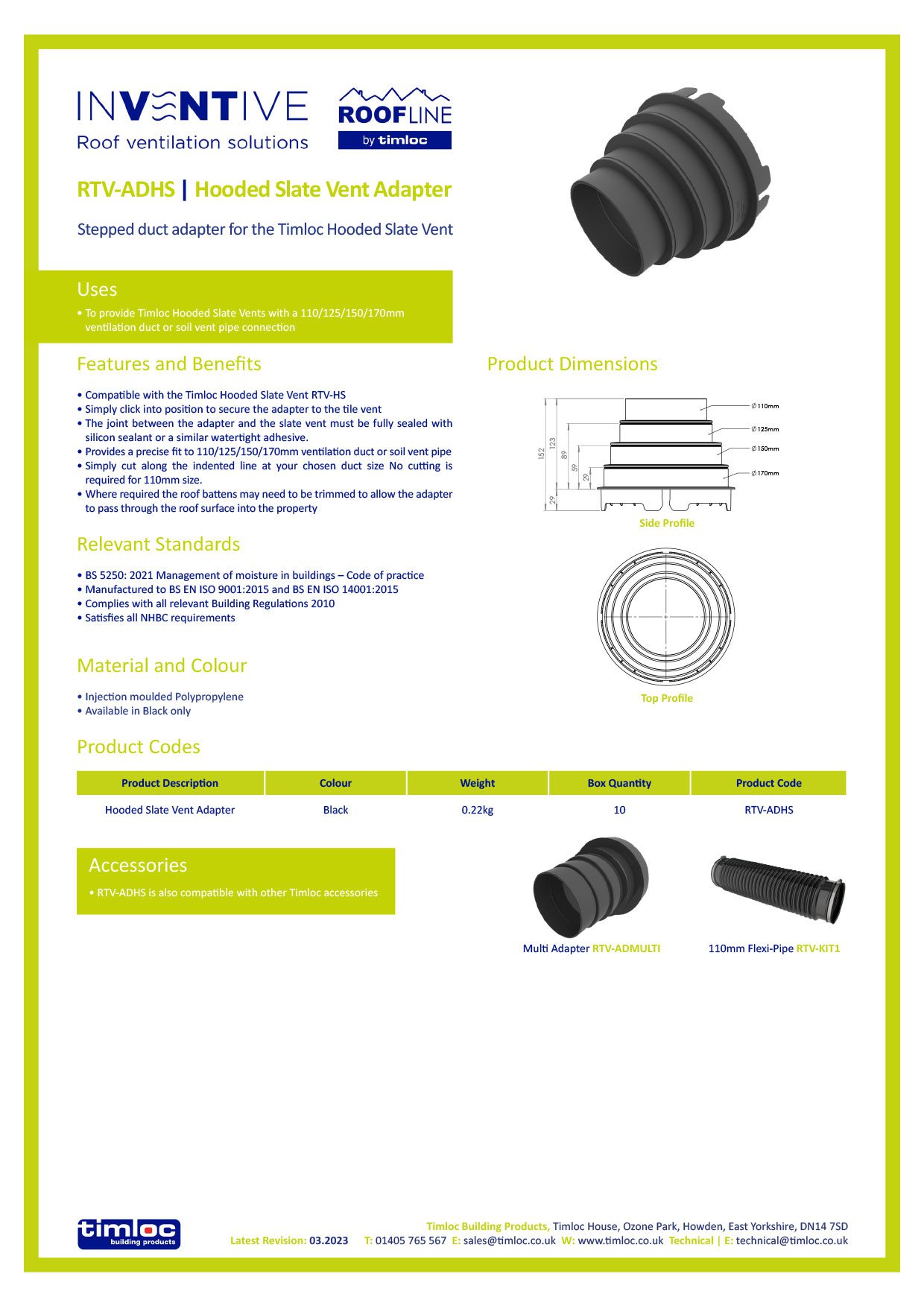 Timloc Building Products Datasheet - Universal Slate Ventilator